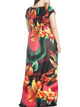 Casual Deep V-Neck Captivating Floral Plus Size Maxi Dress