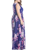 Casual Delightful Round Neck Chiffon Plus Size Maxi Dress In Floral Printed