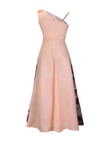 Casual Asymmetric Neck Chiffon Plus Size Maxi Dress In Floral Printed
