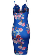 Casual Spaghetti Strap Floral Printed Vintage Bodycon Dress