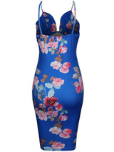 Casual Spaghetti Strap Floral Printed Vintage Bodycon Dress