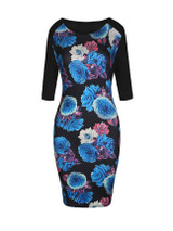 Casual Fabulous Floral Printed Round Neck Bodycon Dress