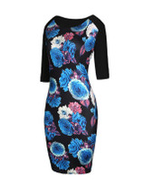 Casual Fabulous Floral Printed Round Neck Bodycon Dress