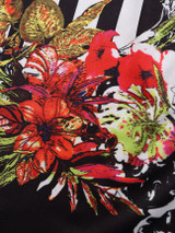 Casual Asymmetric Neckline Dacron Floral Printed Bodycon-dress
