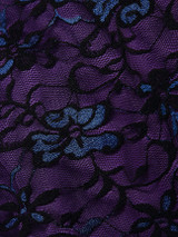 Asymmetric Neckline Dacron Color Block Floral Lace Patchwork Printed Bodycon-dress