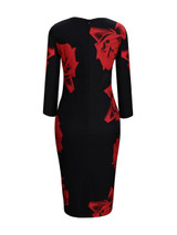 Casual Graceful Square Neck Color Block Floral Bodycon Dress