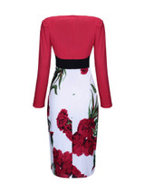Casual Floral Printed Fantastic V Neck Bodycon Dress