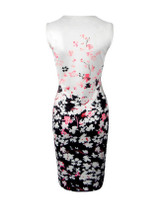 Casual Round Neck Floral Printed Sleeveless Bodycon Dress