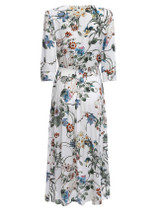 Charming Deep V-Neck Floral Printed Swing Maxi Dress