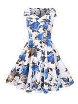 Casual V-Neck Floral Printed Delightful Skater Dress