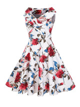 Casual V-Neck Floral Printed Delightful Skater Dress