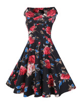Casual V-Neck Floral Printed Delightful Skater Dress