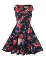 Casual V-Neck Floral Printed Delightful Skater Dress