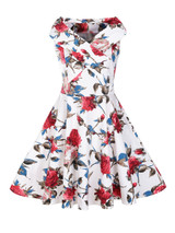 Casual V-Neck Floral Printed Delightful Skater Dress