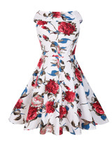 Casual V-Neck Floral Printed Delightful Skater Dress