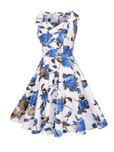 Casual V-Neck Floral Printed Delightful Skater Dress