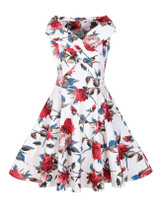 Casual V-Neck Floral Printed Delightful Skater Dress