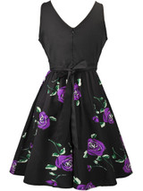 Casual Round Neck Bowknot Skater Dress In Floral Printed