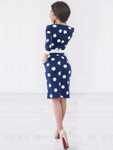 Sexy Bodycon Polka-dot Midi Dress