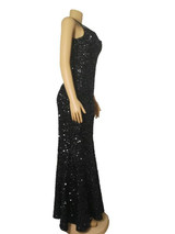 New Black Patchwork Sequin Mermaid Bodycon Sparkly Glitter Birthday Prom Evening Party Maxi Dress