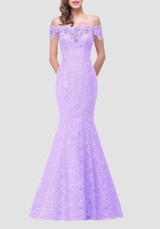 New Purple Patchwork Drawstring Lace Off Shoulder Backless Mermaid Bodycon Elegant Maxi Dress