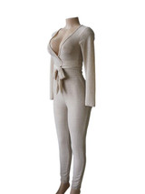 New Golden Belt Lace-up Bright Wire Bodycon Clubwear Deep V Neck Party Jumpsuit Pants