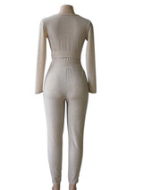 New Golden Belt Lace-up Bright Wire Bodycon Clubwear Deep V Neck Party Jumpsuit Pants