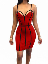 New Red Geometric Print Cut Out Spaghetti Strap Bodycon Backless Deep V-neck Clubwear Party Mini Dress New Red Geometric Print Cut Out Spaghetti Strap Bodycon Backless Deep V-neck Clubwear Party Mini Dress