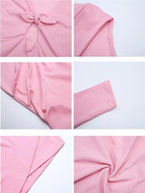New Pink Bow Cut Out Clubwear Bodycon Party Mini Dress
