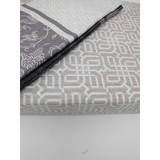Elegant Jacquard Grey Floral Paisley Linen Fitted & Flat Sheets Set with Pillow Cases Sham Covers (FSFS8222)