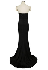 Black V-neck Off Shoulder Side Slit Bodycon Mermaid Maxi Dress
