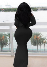 Black Rhinestone Off Shoulder Backless Mermaid Bodycon Elegant Banquet Party Wedding Maxi Dress