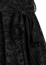 Black Sashes Draped Lace V-neck Bodycon Banquet Elegant Party Midi Dress