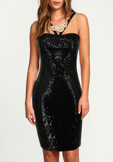 Black Sequin Off Shoulder Backless Halter Neck Bodycon Party Mini Dress Black Sequin Off Shoulder Backless Halter Neck Bodycon Party Mini Dress