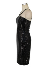 Black Sequin Off Shoulder Backless Halter Neck Bodycon Party Mini Dress Black Sequin Off Shoulder Backless Halter Neck Bodycon Party Mini Dress
