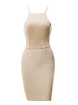 Casual Halter Off Shoulder Bodycon Mini Dress