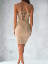 Casual Halter Off Shoulder Bodycon Mini Dress