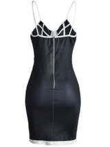 Casual Hot Style Spaghetti Strap Contrast Trim Bodycon Dress Casual Hot Style Spaghetti Strap Contrast Trim Bodycon Dress
