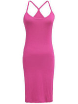 Casual Spaghetti Strap Plain Polyester Bodycon Dress