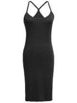 Casual Spaghetti Strap Plain Polyester Bodycon Dress
