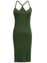 Casual Spaghetti Strap Plain Polyester Bodycon Dress