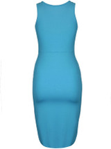 Casual Round Neck Plain Ruched Sleeveless Bodycon Dress