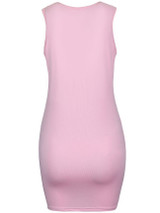 Casual Round Neck Unique Printed Sleeveless Bodycon Dress