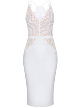 Casual Exquisite Spaghetti Strap Decorative Lace Bodycon Dress