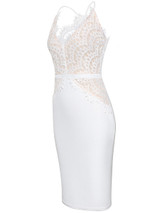 Casual Exquisite Spaghetti Strap Decorative Lace Bodycon Dress