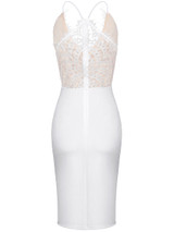 Casual Exquisite Spaghetti Strap Decorative Lace Bodycon Dress