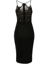 Casual Exquisite Spaghetti Strap Decorative Lace Bodycon Dress