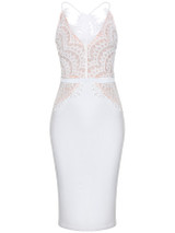 Casual Exquisite Spaghetti Strap Decorative Lace Bodycon Dress