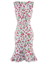 Cherry Printed Mermaid Bodycon Dress