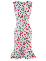 Cherry Printed Mermaid Bodycon Dress